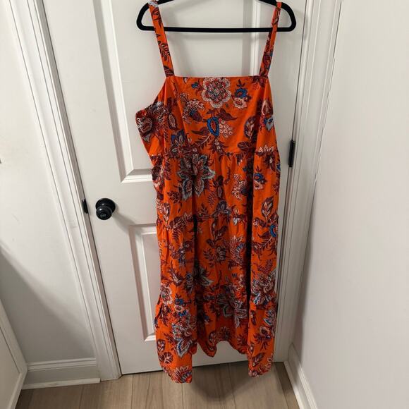 Rhode x Target 2X leafy floral print tiered midi dress - Picture 4 of 8